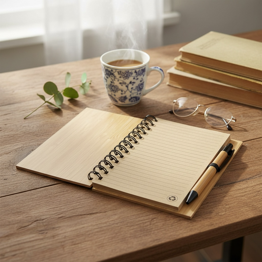 Bilježnica i olovka s gravurom