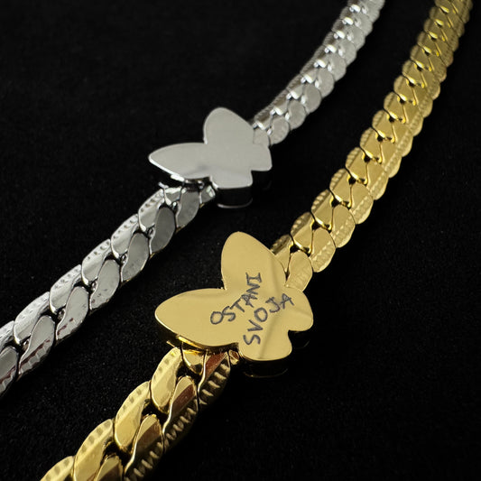 Narukvica "Leptir" s gravurom