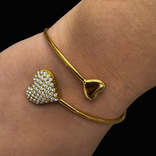 Narukvica "Srce cirkoni" s gravurom